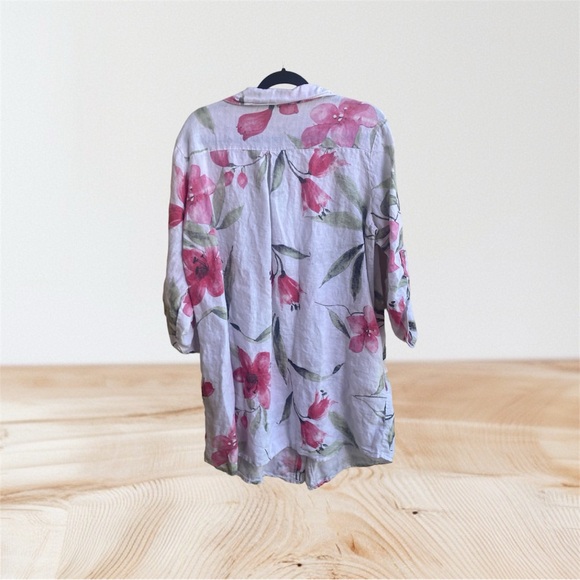 Italian “Tera Bora” 100% Linen Beach Cover-UP Sz. L EUC - Picture 6 of 8